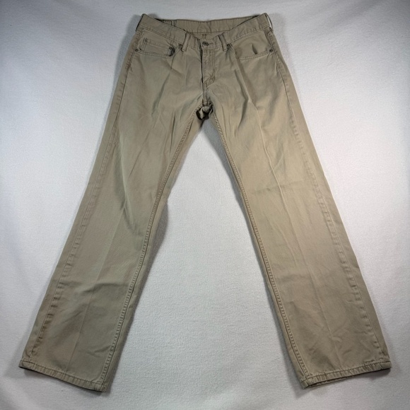 Levis Pants Mens 33x34 Tan 559 Straight Leg Mid Rise - Picture 1 of 12